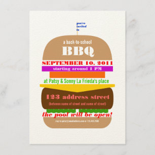 Cheeseburger BBQ Grillparty Einladungsvorlage Einladung