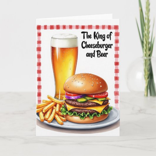 Cheeseburger Bier Vatertagskarte Karte (Vorderseite)