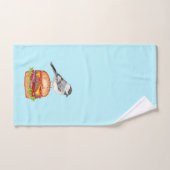 Cheeseburger Bird Black Capped Chickadea Aqua Badhandtuch Set (Handtuch)