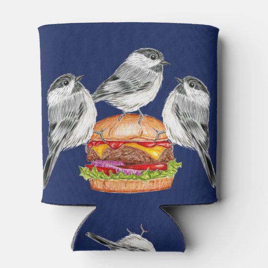 Cheeseburger Bird Black Capped Chickadee Dosenkühler (Rückseite)