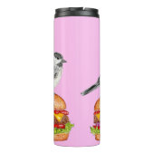 Cheeseburger Bird Black Capped Chickadee Pink Thermosbecher (Rückseite)
