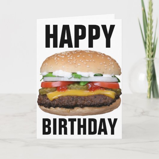 CHEESEBURGER BIRTHDAY CARD KARTE (Vorderseite)