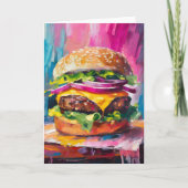 Cheeseburger Bunte Moderne Abstrakte Kunst Karte (Vorderseite)