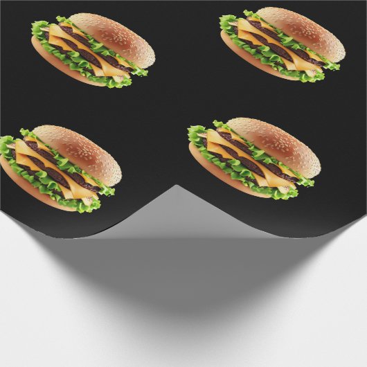 Cheeseburger Burger Fast Food Hamburger Geschenkpapier (Ecke)