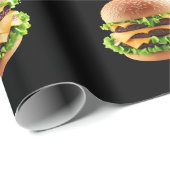 Cheeseburger Burger Fast Food Hamburger Geschenkpapier (Rolleneckpunkt)