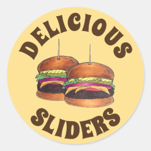 Cheeseburger Burger Hamburger Slider Bar Food Runder Aufkleber