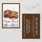 Cheeseburger Burger Hamburger Sliders Bar Pub Visitenkarte (Vorne/Hinten)