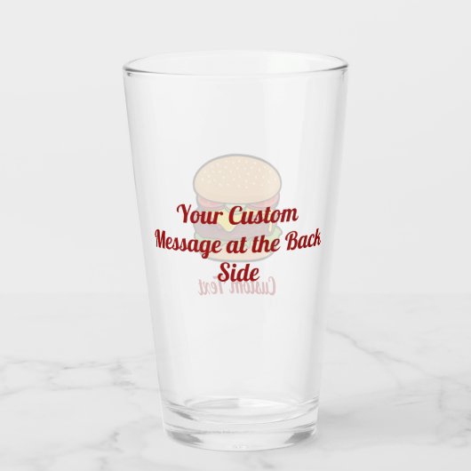 Cheeseburger Cartoon Glas (Rückseite)