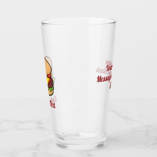 Cheeseburger Cartoon Glas (Links)