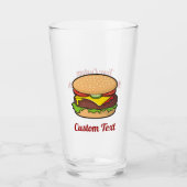 Cheeseburger Cartoon Glas (Vorderseite)