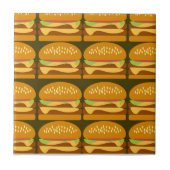 Cheeseburger Cartoon Muster Design Yummy Fun Fliese (Vorderseite)