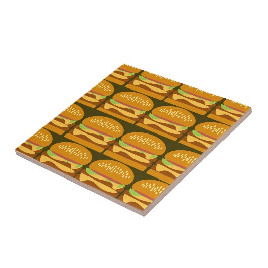 Cheeseburger Cartoon Muster Design Yummy Fun Fliese (Seite)