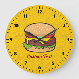 Cheeseburger Clock Große Wanduhr
