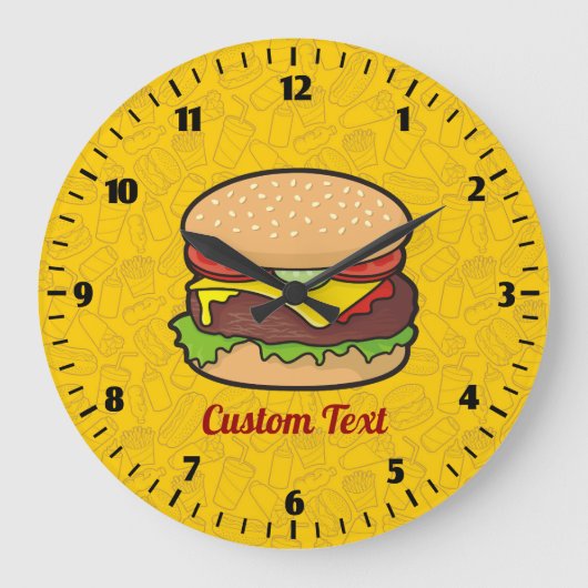 Cheeseburger Clock Große Wanduhr (Vorderseite)