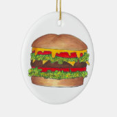 Cheeseburger Cookout Picnic Hamburger Burger Keramik Ornament (Rechts)