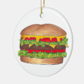 Cheeseburger Cookout Picnic Hamburger Burger Keramik Ornament (Links)