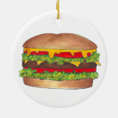 Cheeseburger Cookout Picnic Hamburger Burger Keramik Ornament (Hinten)