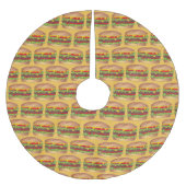 Cheeseburger Cookout Picnic Hamburger Burger Polyester Weihnachtsbaumdecke (Vorderseite)