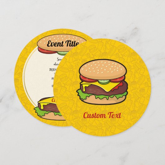 Cheeseburger Einladung (Vorne/Hinten)