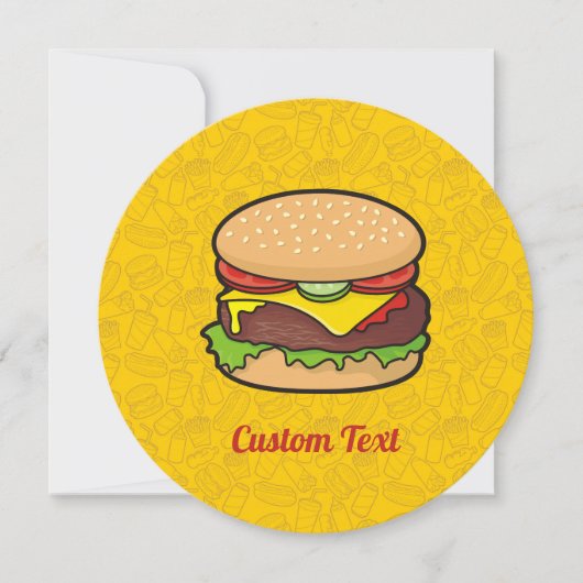 Cheeseburger Einladung (Vorderseite)