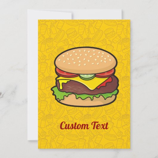 Cheeseburger Einladung (Vorderseite)