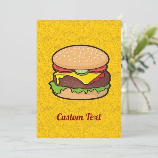 Cheeseburger Einladung (Stehend Vorderseite)