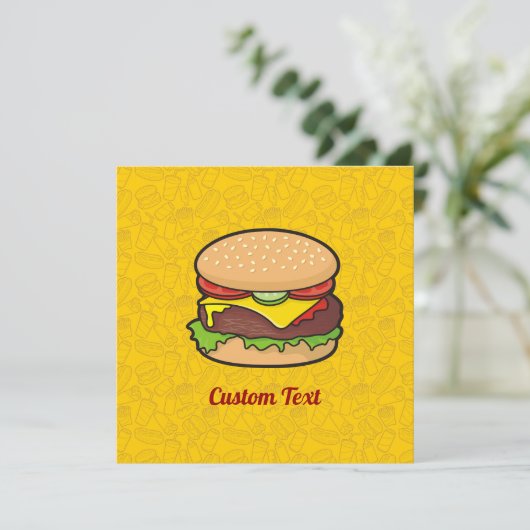 Cheeseburger Einladung (Stehend Vorderseite)