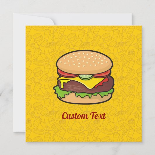 Cheeseburger Einladung (Vorderseite)