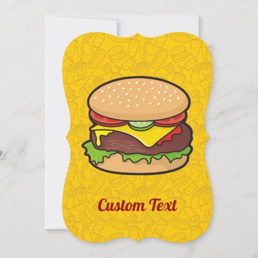 Cheeseburger Einladung (Vorderseite)