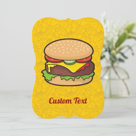 Cheeseburger Einladung (Stehend Vorderseite)