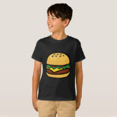 Cheeseburger Emoticon Hamburger Cheese Bbq  T-Shirt (Vorne ganz)