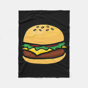 Cheeseburger-Emoticon Hamburger Käse BBQ  Fleecedecke