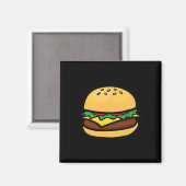 Cheeseburger-Emoticon Hamburger Käse Bbq  Magnet (Vorderseite/Rückseite)