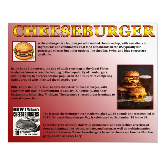 Cheeseburger Fotodruck (Vorne)