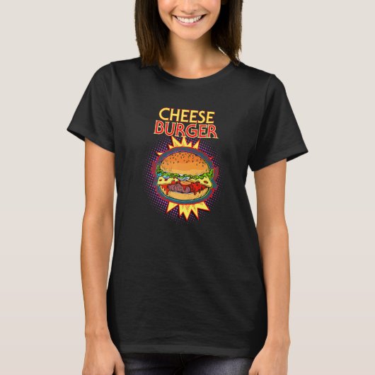 Cheeseburger French Fish Hamburger Food Flash T-Shirt (Vorderseite)