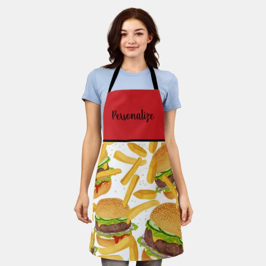 Cheeseburger & Fries Apron Schürze (Getragen)