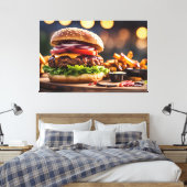 Cheeseburger & Fries Leinwanddruck (Insitu (Schlafzimmer))
