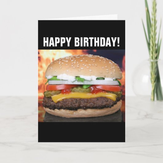 CHEESEBURGER FUNNY BIRTHDAY CARD KARTE (Vorderseite)