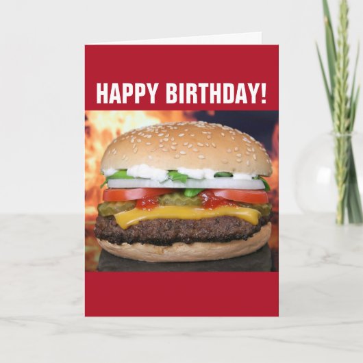 CHEESEBURGER FUNNY BIRTHDAY CARD KARTE (Vorderseite)