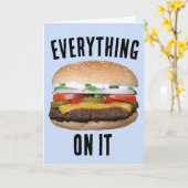 CHEESEBURGER FUNNY HAMBURGER BIRTHDAY CARD KARTE (Gelbe Blume)