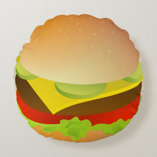 CHEESEBURGER Funny Pillows Rundes Kissen