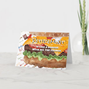 Cheeseburger Funny Retirement Feiertagskarte