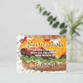 Cheeseburger Funny Retirement Postkarte (Stehend Vorderseite)