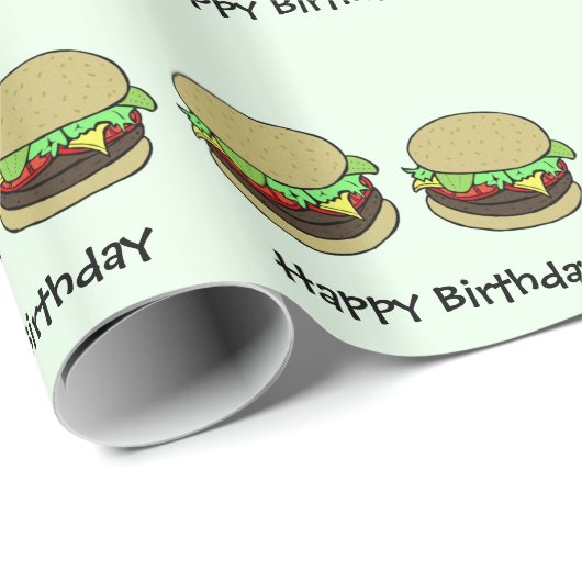 Cheeseburger Geschenkpapier (Rolleneckpunkt)