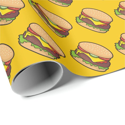 Cheeseburger Geschenkpapier (Rolleneckpunkt)