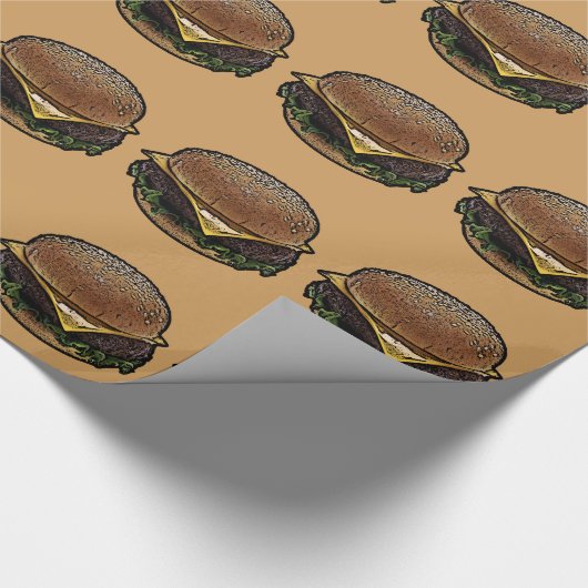 Cheeseburger Geschenkpapier (Ecke)