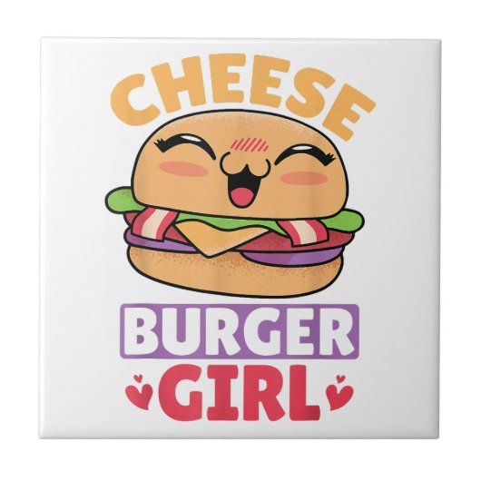 Cheeseburger Girl, Hamburger Women und Cheesebdres Fliese (Vorderseite)