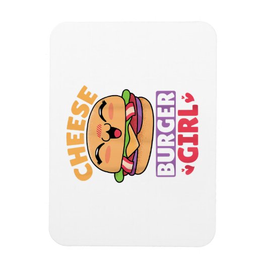 Cheeseburger Girl, Hamburger Women und Cheesebdres Magnet (Vertikal)