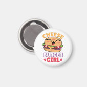 Cheeseburger Girl, Hamburger Women und Cheesebdres Magnet (Vorderseite/Rückseite)
