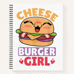 Cheeseburger Girl, Hamburger Women und Cheesebdres Notizblock